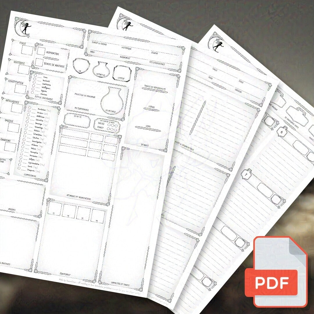 Premade Character Sheets